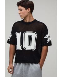 BoohooMAN - Oversized Boxy Open Stitch Knitted Sports Top - Lyst