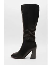 Quiz - Wide Fit Faux Leather Knee High Boots - Lyst