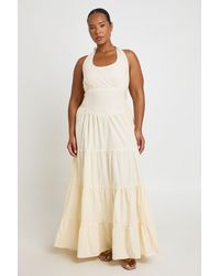 Boohoo - Plus Halterneck Poplin Maxi Dress - Lyst