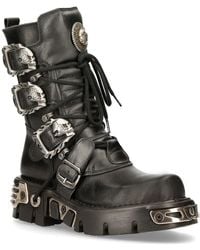 New Rock - Mid-Calf Gothic Leather Boots-391-S1 - Lyst
