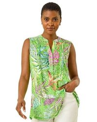 Roman - Burnout Tropical Pintuck Shirt - Lyst