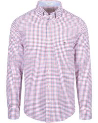 GANT - Classic Poplin Long Sleeved Shirt Rose/ Cotton - Lyst