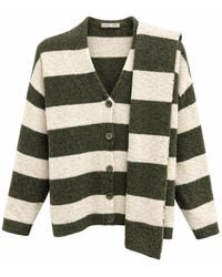 MixRay - Striped V-Neck Button-Front Knit Cardigan - Lyst