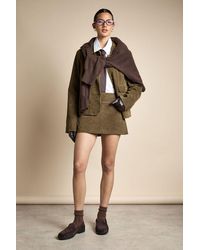Boohoo - Faux Suede Tailored A-Line Mini Skirt - Lyst