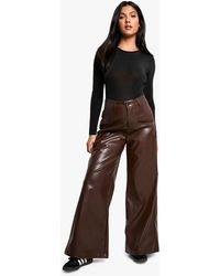 Boohoo - Maternity Over Bump Pu Wide Leg Trouser - Lyst