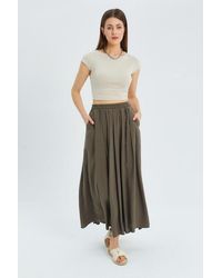 MixRay - High-Waisted Long Skirt With Pockets - Lyst