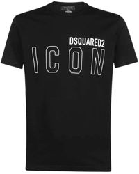 DSquared² - Icon Outline Logo T-Shirt Cotton - Lyst