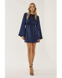 Hiccup - Mini Satin Dress With Angel Arms - Lyst
