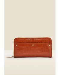 Sosandar - Croc Leather Purse With Coin Pouch - Lyst