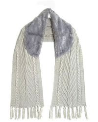 SVNX - Chunky Knit Scarf With Faux Fur Collar - Lyst