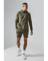 BoohooMAN - Man Active Gym Training Hoodie & Short Set - Lyst