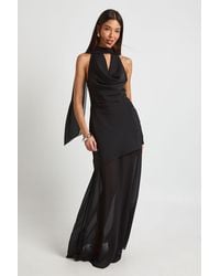 Boohoo - Halterneck Backless Chiffon Skirt Maxi Dress - Lyst