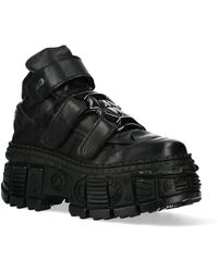 New Rock - Metallic Ankle Leather Boots-Wall285-S2 - Lyst