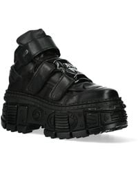 New Rock - Metallic Ankle Leather Boots-Wall285-S2 - Lyst
