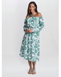 Gina Bacconi - Ryan Off Shoulder Midi Dress - Lyst