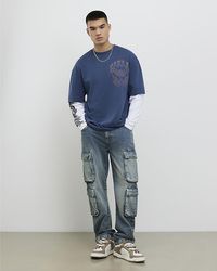 River Island - T-Shirt Japanese Double Layered Cotton - Lyst