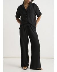 Gini London - Elastic Waist Wide Leg Trousers - Lyst