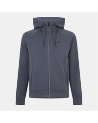 BOSS - Solid Patterned Hooded Ribbed Cuff Sweat Jacket - Lyst