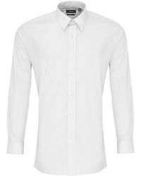 PREMIER - Colours Poplin Fitted Long-Sleeved Shirt - Lyst