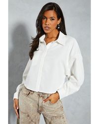 MissPap - Oversized Cropped Pocket Shirt - Lyst
