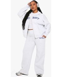 Boohoo - Plus Detroit Wide Leg Joggers - Lyst