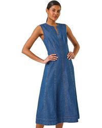 Roman - Panel Detail Midi Dress - Lyst