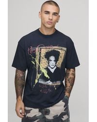 BoohooMAN - Oversized The Cure Acid Wash Graphic Printed License T-Shirt - Lyst