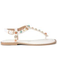 Carvela Kurt Geiger - Leather Amalfi T Bar Flat Sandal Sandals - Lyst