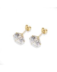 The Jewellery Stockroom - 9Ct Solid 8Mm Cubic Zirconia Stud Earrings - Lyst
