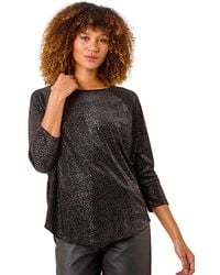 Roman - Foil Spot Print Velvet Top - Lyst