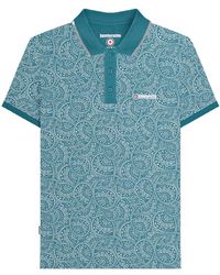 Lambretta - Aw24 Paisley Tonal Polo Shirt (Gulf Coast) - Lyst