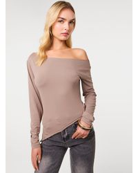 Pink Vanilla - Off Shoulder Asymmetric Hem Top - Lyst