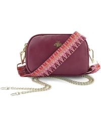 Woodland Leathers - Ladies Crossbody Bag With Wide Strap, Chain And Wristlet - Lyst