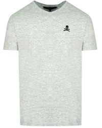 Philipp Plein - Skull And Crossbones Logo V-Neck T-Shirt Cotton - Lyst