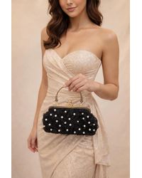 SVNX - Lace Floral Clutch Bag With Pearl - Lyst