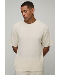 BoohooMAN - Regular Fit Waffle Knitted T-Shirt - Lyst