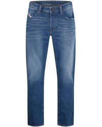 DIESEL - Five Pocket Design Straight Leg Jeans - Lyst