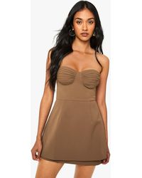 Boohoo - Tailored Ruched A-Line Mini Dress - Lyst