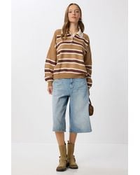 Happiness İstanbul - Striped Sweater With Polo Collar - Lyst