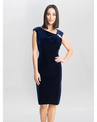 Gina Bacconi - Justine Sleeveless Velvet Dress With Trim - Lyst