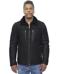 Infinity Leather - Sheepskin Biker Bomber Jacket-Agboville - Lyst