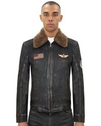 Infinity Leather - Badged Vintage Bomber Jacket-Tunis - Lyst
