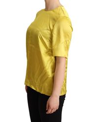 Dolce & Gabbana - Silk Short Sleeve Blouse T-shirt - Lyst