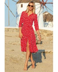 Sosandar - Confetti Spot Print Tie Waist Shirt Dress - Lyst