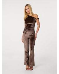 Pink Vanilla - Velvet Flare Trousers - Lyst