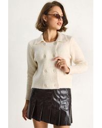 Bianco Lucci - Ribbed Knitwear Cardigan - Lyst