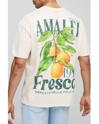BoohooMAN - Oversized Amalfi Lemon Print T-Shirt - Lyst