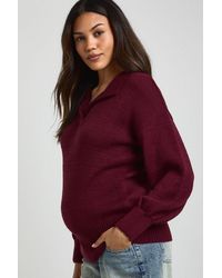 Boohoo - Maternity Collared Oversized Jumper - Lyst