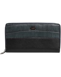 Dolce & Gabbana - Accessoires ,Zwart ,Leer Exotische Leren Continentale Clutch Portemonnee - Lyst
