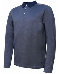 Hackett - Hackett Long Sleeve Collared Navy Blue S Polo Shirt Hm550781 561 - Lyst